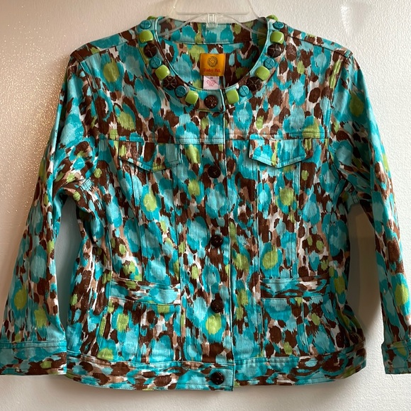 Ruby Rd. beaded neck button front 4 pocket short jacket size 10 - Picture 1 of 10